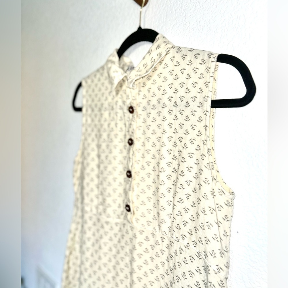 Bohemia Sleeveless Cream And Gray Patterned Dress… - image 7